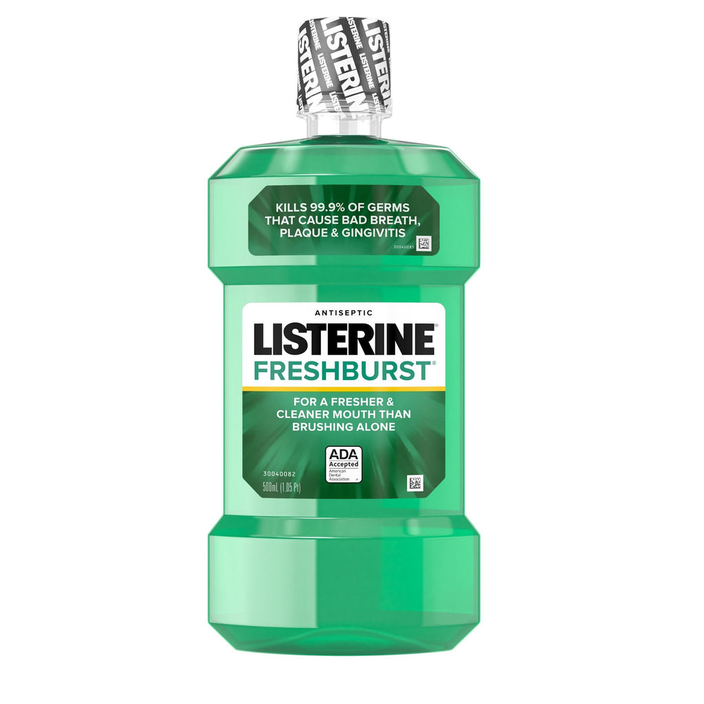ListerineÂ® FreshburstÂ® Antiseptic Mouthwash, 500 mL Bottle