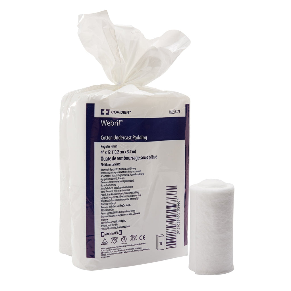 Webrilâ„¢ Undercast Cotton Cast Padding, NonSterile, 4 Inch X 4 Yard