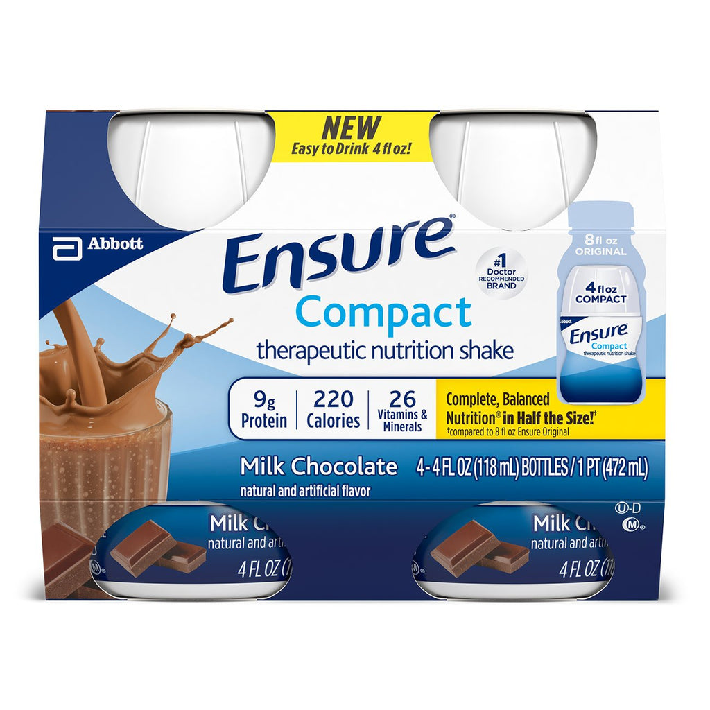 EnsureÂ® Compact Therapeutic Nutrition Shake Chocolate Oral Supplement, 4 oz. Bottle