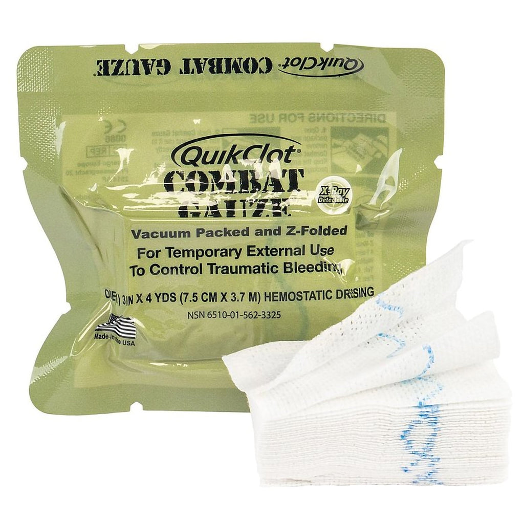 QuikClotÂ¨ Combat Gauze Hemostatic Dressing, 3 Inch x 4 Yard