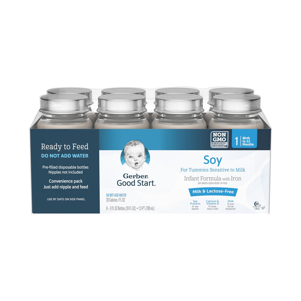 GerberÂ® Good StartÂ® Soy Ready to Use Infant Formula, 3 oz. Nursette Bottle