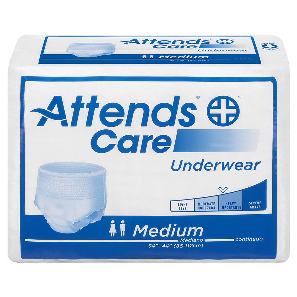 AttendsÂ® Care Adult Moderate Absorbent Underwear, Medium, White