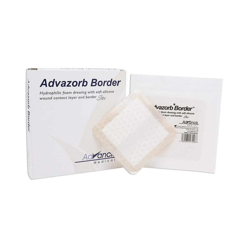 Advazorb BorderÂ¨ Silicone Adhesive with Border Silicone Foam Dressing, 6 x 6 Inch