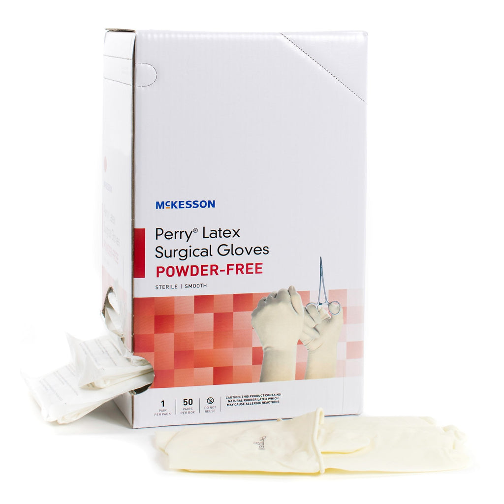 McKesson PerryÂ® Performance Plus Latex Standard Cuff Length Surgical Glove, Size 6, Cream