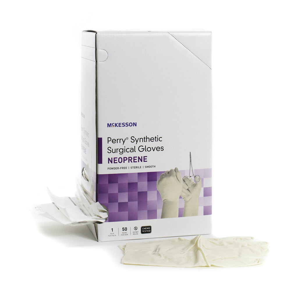 McKesson PerryÂ® Synthetic Surgical Gloves Polychloroprene Standard Cuff Length Surgical Glove, Size 6, Cream