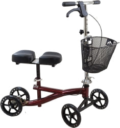 Roscoe Knee Walker, 31 - 41 in., Burgundy, 350 lbs. Capacity, Aluminum