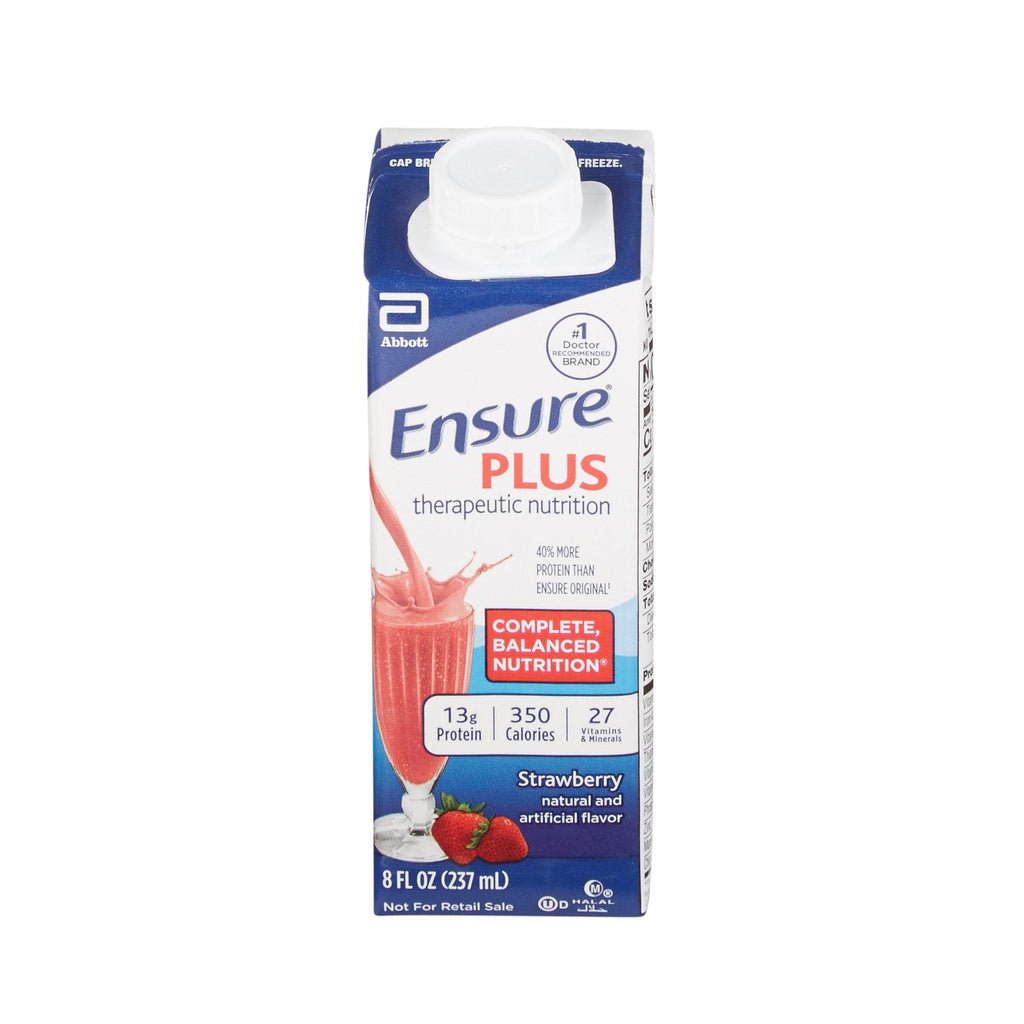 Ensure Plus Oral Supplement, Ready-to-Use, 8-oz Carton, Strawberry