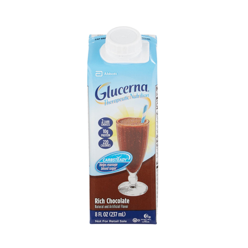 GlucernaÂ® Therapeutic Nutrition Shake, Ready to Use, Rich Chocolate, 8-oz Carton