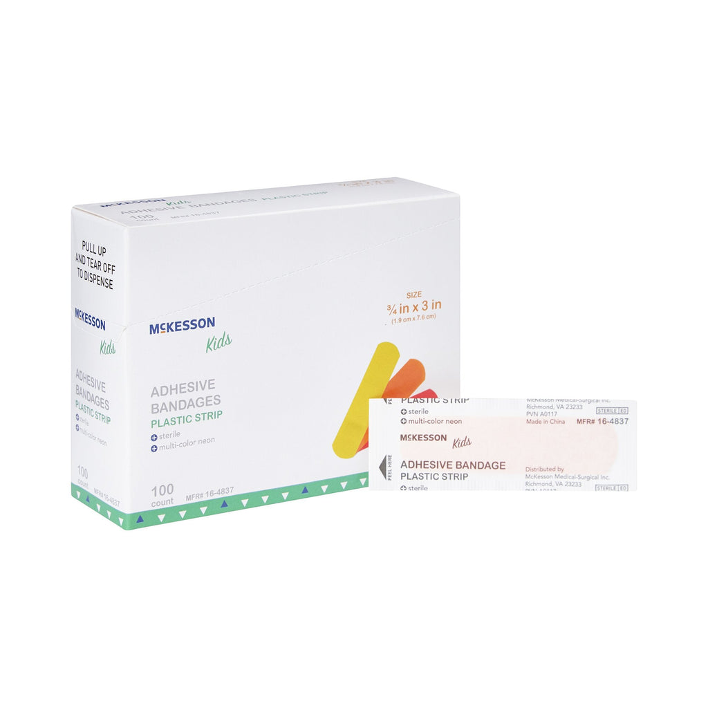 McKesson Kidsâ„¢ Neon Adhesive Strip, 3/4 x 3 Inch