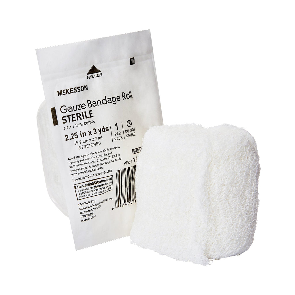McKesson Sterile Fluff Bandage Roll, 2Â¼ Inch x 3 Yard