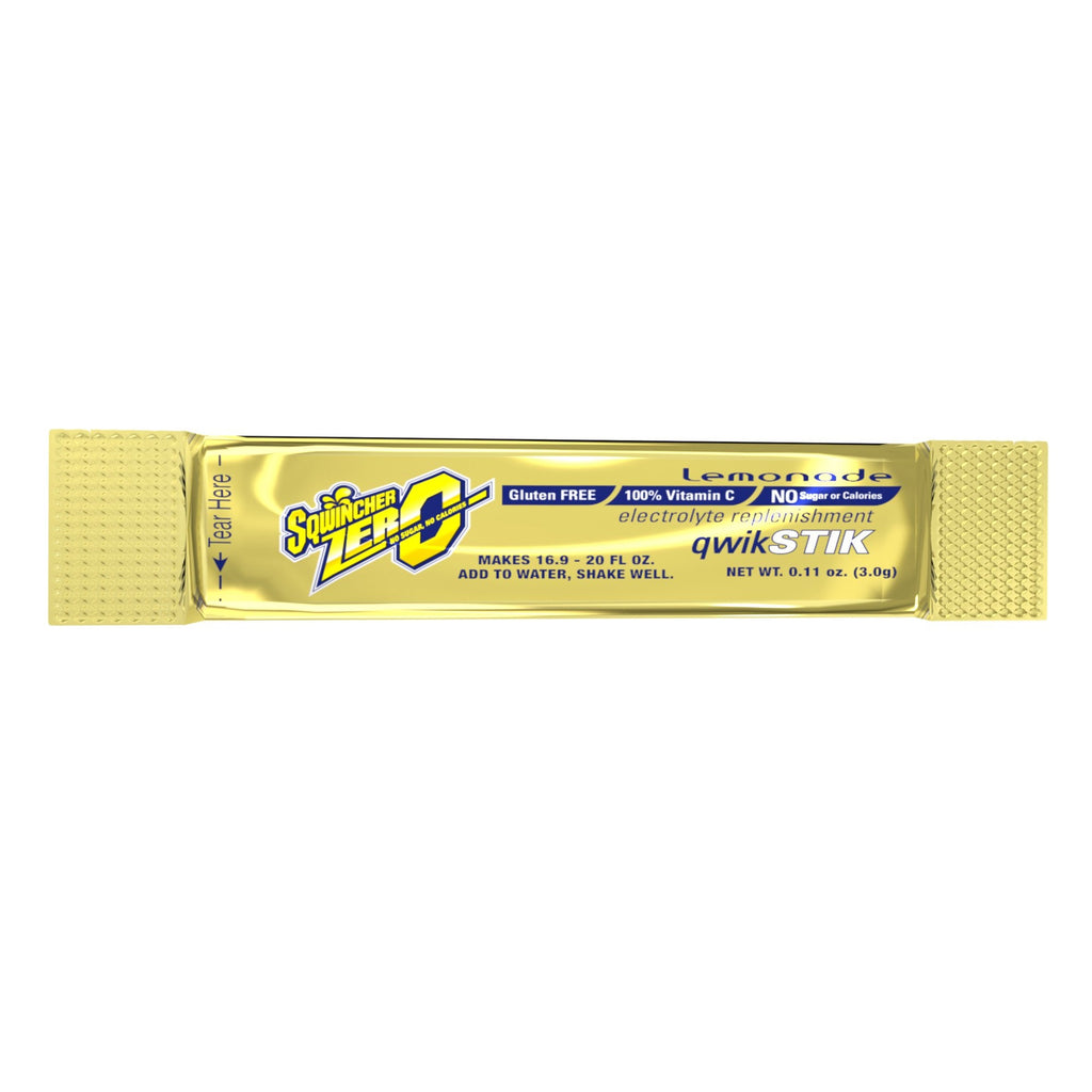 SqwincherÂ® Quik StikÂ® Zero Lemonade Electrolyte Replenishment Drink Mix, 0.11 oz. Individual Packet