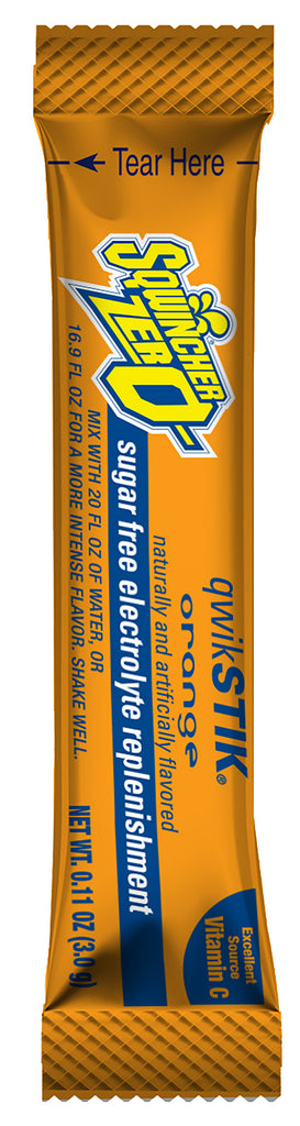 SqwincherÂ® Quik StikÂ® Zero Orange Electrolyte Replenishment Drink Mix, 0.11 oz. Individual Packet