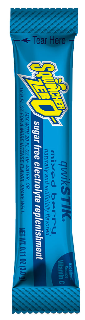 SqwincherÂ® Quik StikÂ® Zero Mixed Berry Electrolyte Replenishment Drink Mix, 0.11 oz. Individual Packet