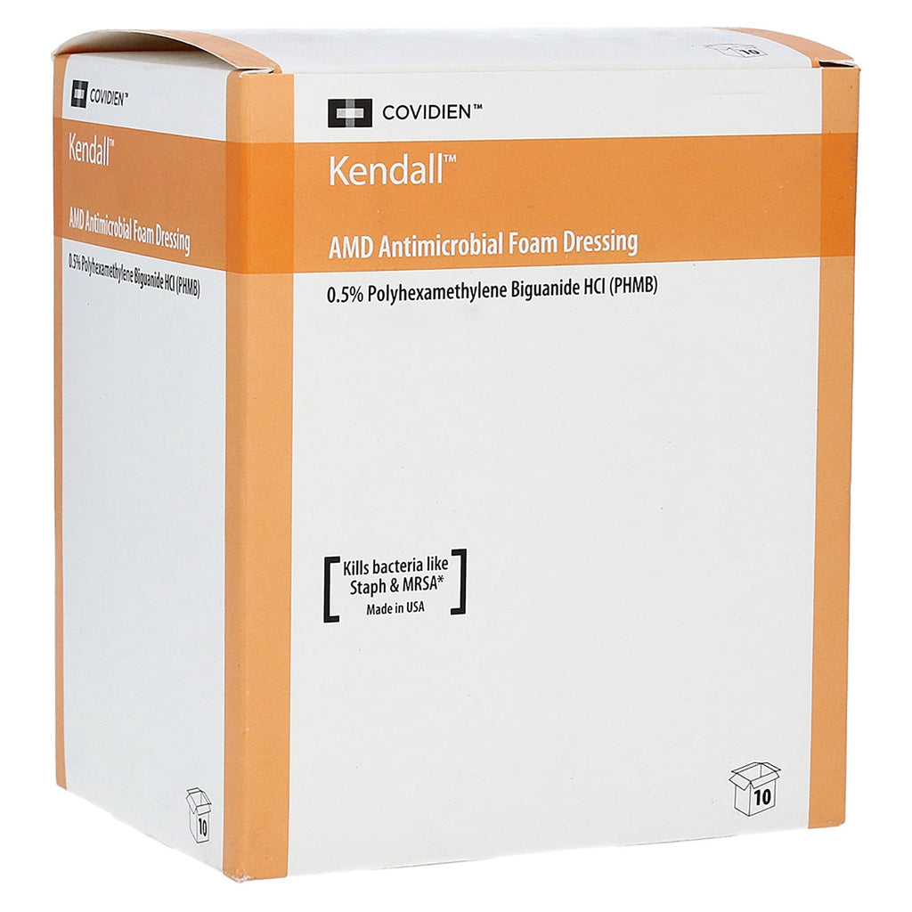 Kendallâ„¢ AMD Adhesive with Border Antimicrobial Foam Dressing, 5Â½ x 5Â½ Inch