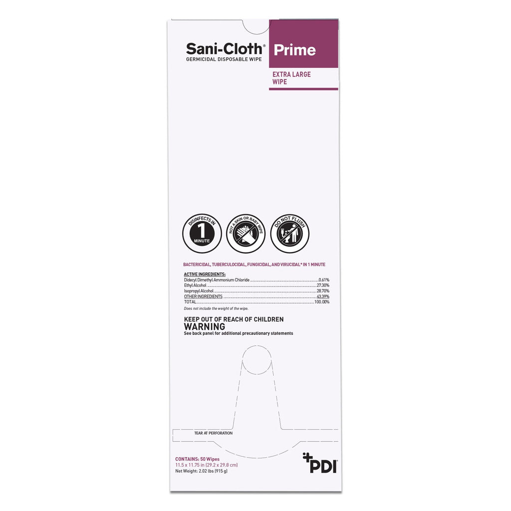 Sani-ClothÂ® Prime Germicidal Disposable Wipes, X-Large Individual Packet