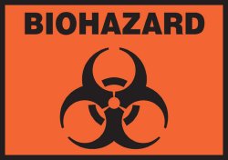 Pre-Printed Label Accuform Signs Warning Label Black / Orange Vinyl Biohazard w/Sign Black Biohazard 3-1/2 X 5 Inch