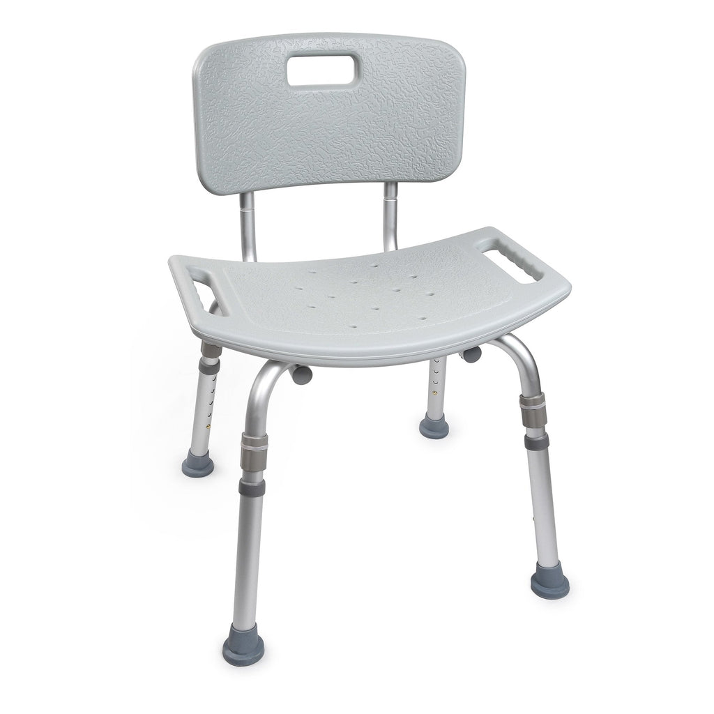 McKesson Removable Back Aluminum Bath Bench, 15_ Ã 19_ Inch, Gray