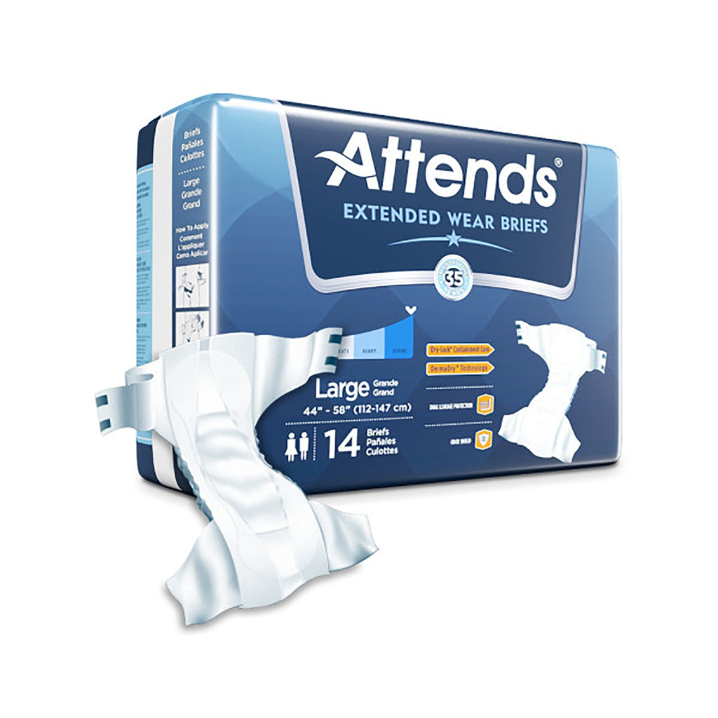 AttendsÂ® Briefs with Overnight Protection, Large