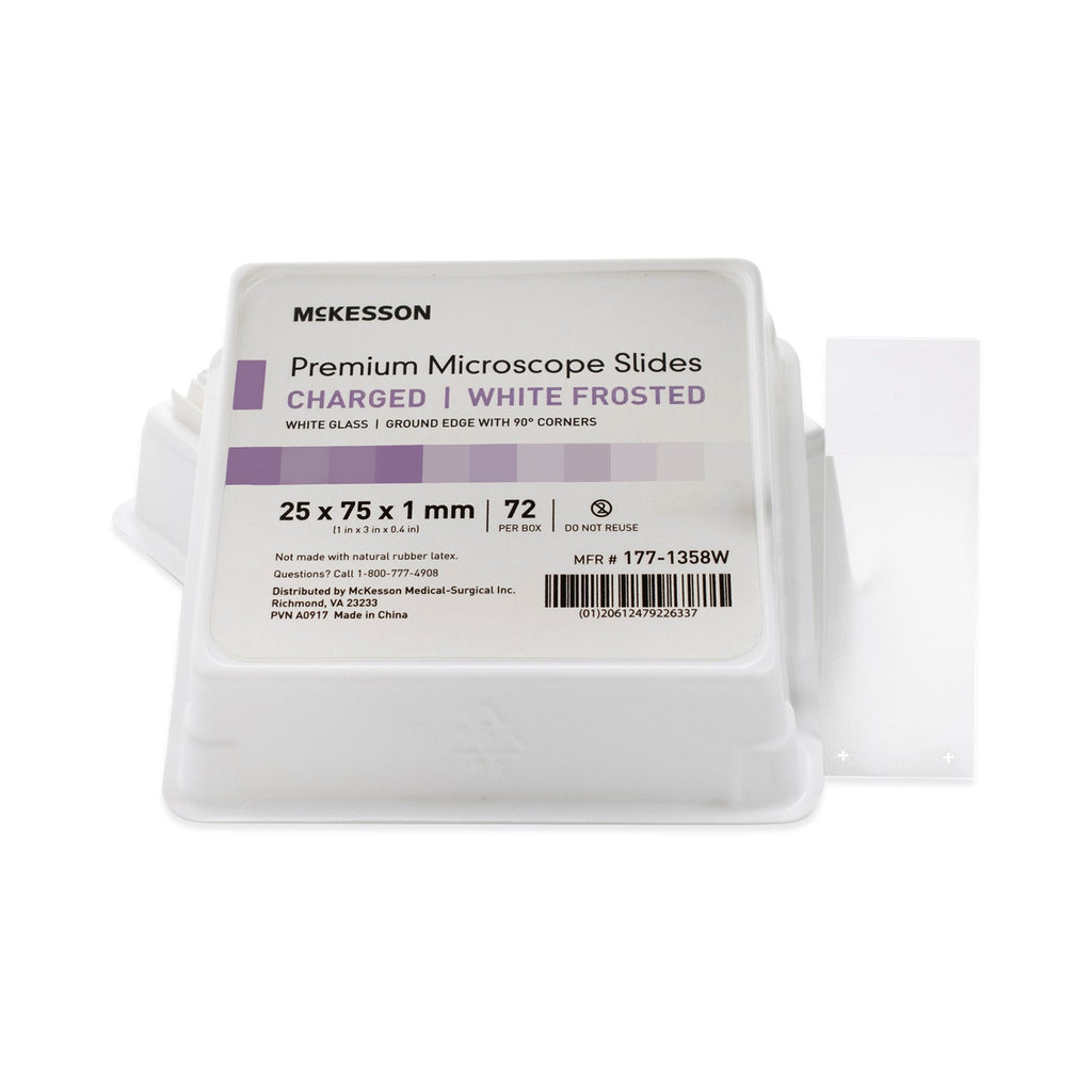 McKesson Glass Microscope Slide, 25 x 75 x 1 mm
