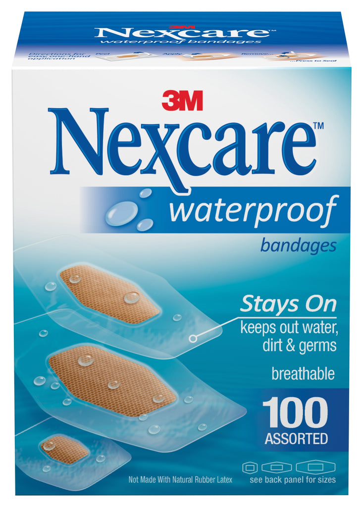 Nexcareâ„¢ Waterproof Clear / Tan Adhesive Strip, 7/8 x 1-1/16 Inch / 1-1/4 x 2-1/2 Inch / 1-1/16 x 2-1/4 Inch