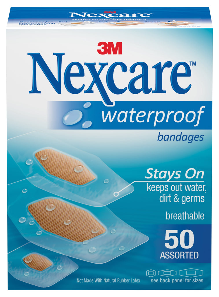 Nexcareâ„¢ Wateproof Clear / Tan Adhesive Strip, 7/8 x 1-1/16 Inch / 1-1/4 x 2-1/2 Inch / 1-1/16 x 2-1/4 Inch