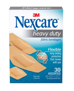 Nexcareâ„¢ Heavy Duty Tan Adhesive Strip, 15/16 x 1-1/8 Inch / 7/8 x 2-1/4 Inch / 1-1/8 x 3 Inch