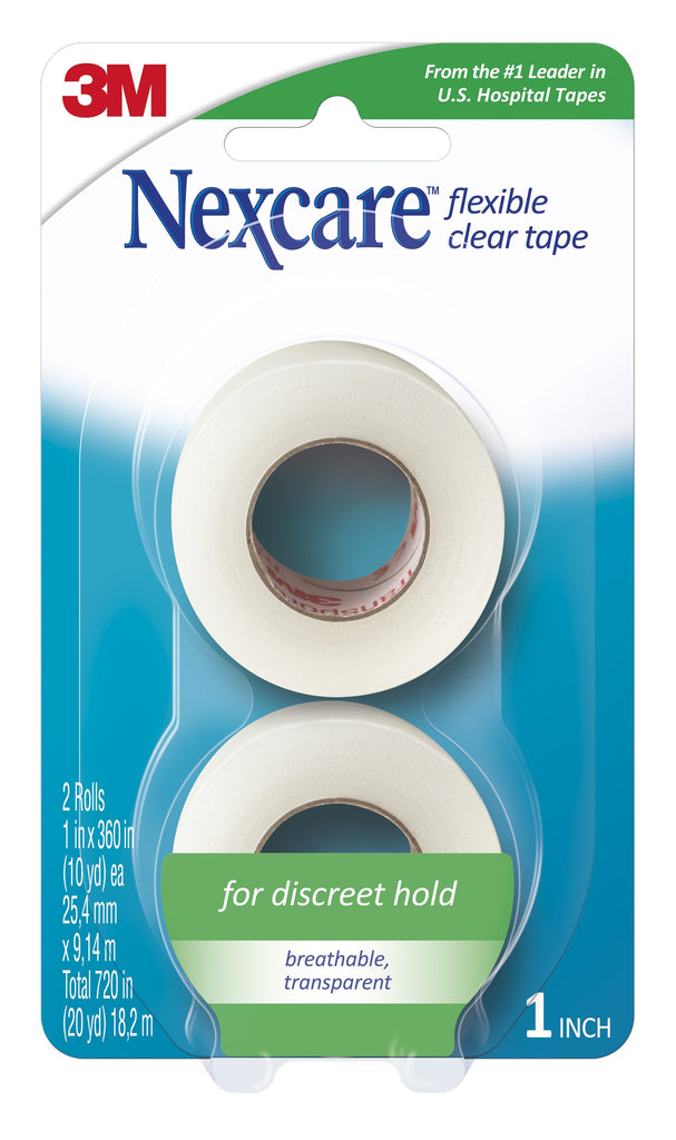 3Mâ„¢ Nexcareâ„¢ Flexible Stretchy Fabric Medical Tape, 1 Inch x 10 Yard, Clear