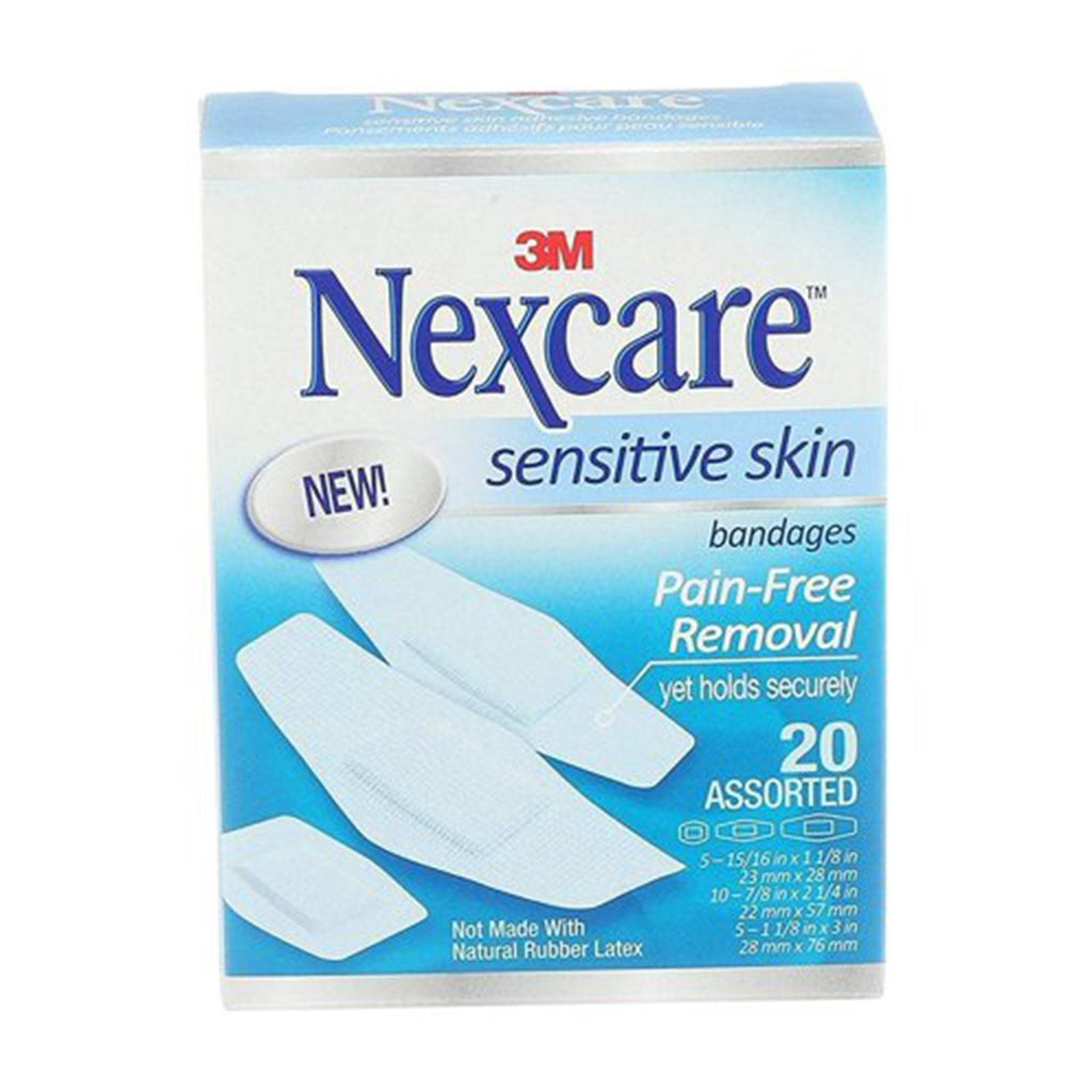 Nexcareâ„¢ Sensitive Skin White Adhesive Strip, 7/8 x 1-1/4 Inch / 1-1/8 x 3 Inch / 15/16 x 1 - 1/8 Inch