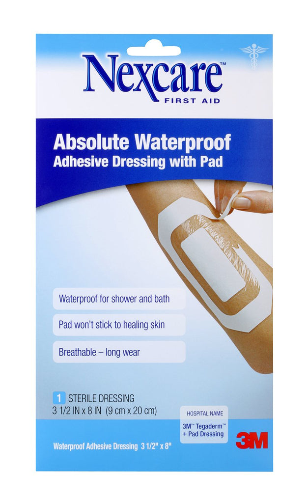 NexcareÂª Absolute Waterproof Tan Adhesive Dressing, 6 x 8 Inch