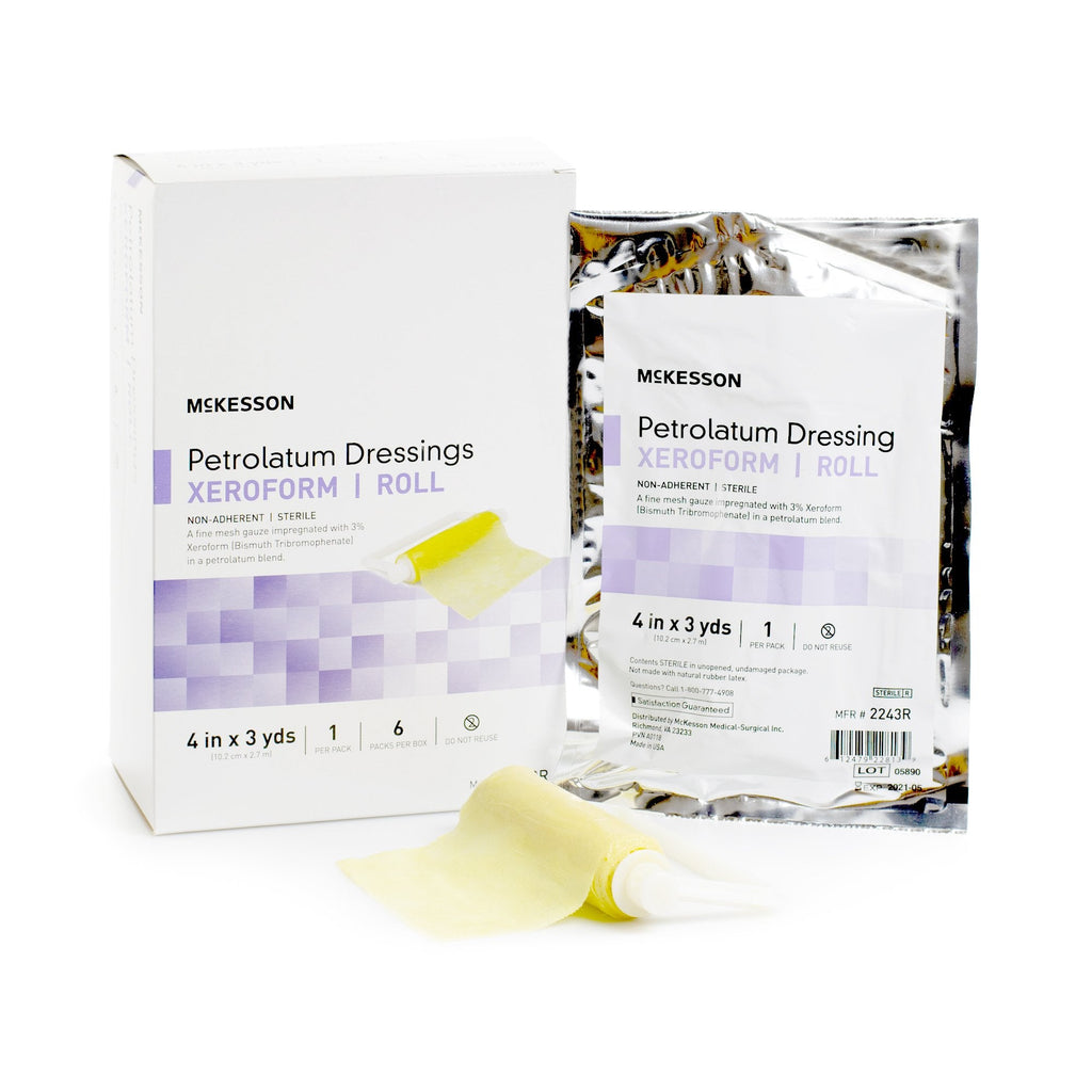 McKesson XeroformÂ® Petrolatum Dressings, 4 Inch x 3 Yard