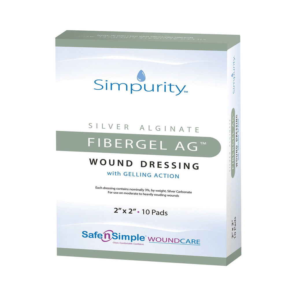 Simpurityâ„¢ Fibergel AGâ„¢ Silver Alginate Dressing, 2 x 2 Inch