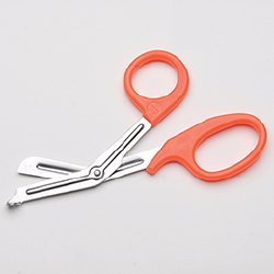 Trauma Shears McKesson Medicut™ Orange 7-1/4 Inch Length Medical Grade Stainless Steel Finger Ring Handle Blunt Tip / Blunt Tip
