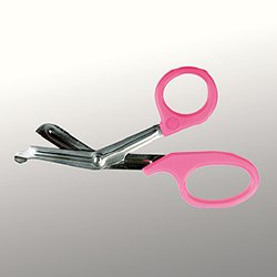 Trauma Shears McKesson Medicut™ Pink 7-1/4 Inch Length Medical Grade Stainless Steel Finger Ring Handle Blunt Tip / Blunt Tip