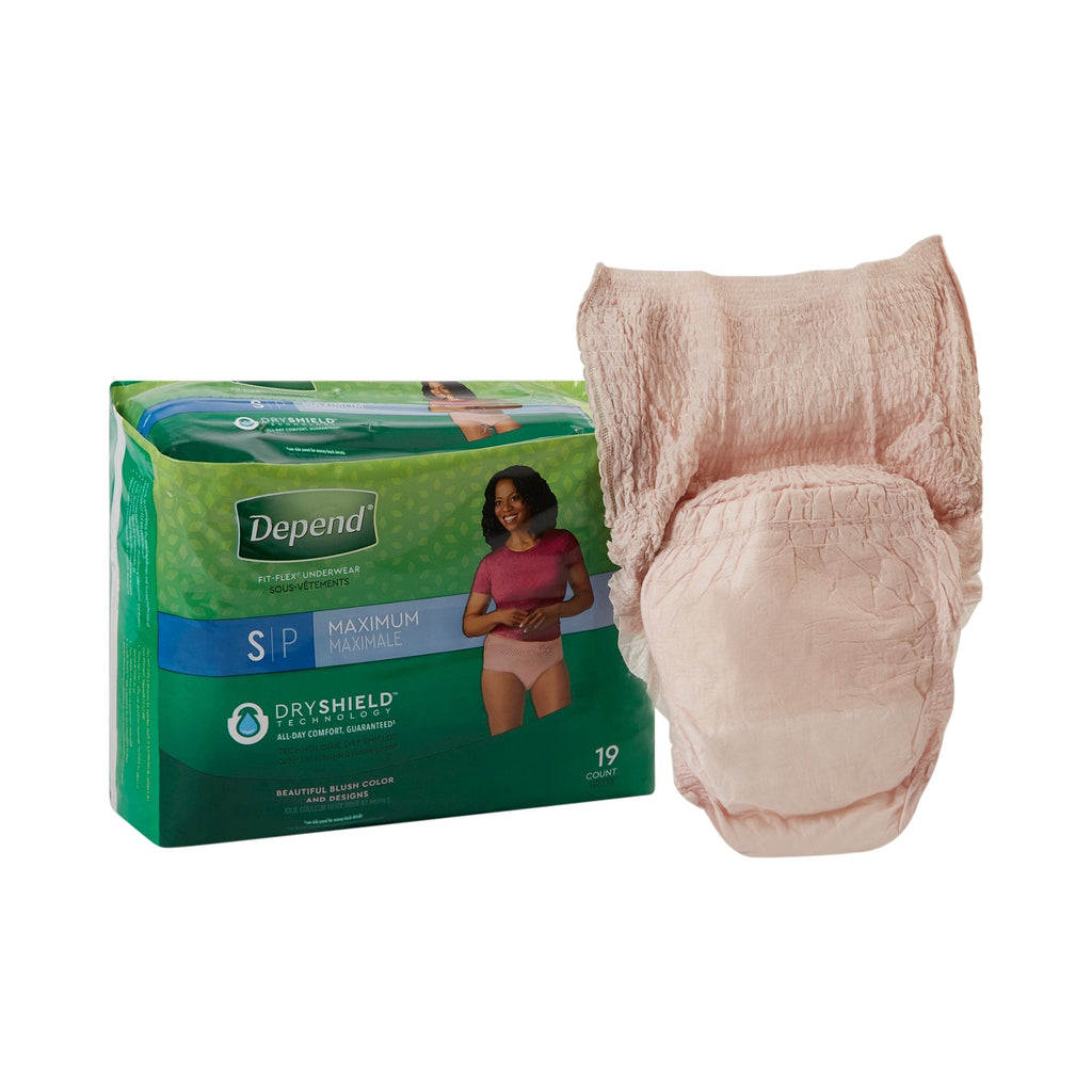 Depend FIT-FLEX Absorbent Underwear, Women's, Tan, Small, 24" to 30" Waist/Hip