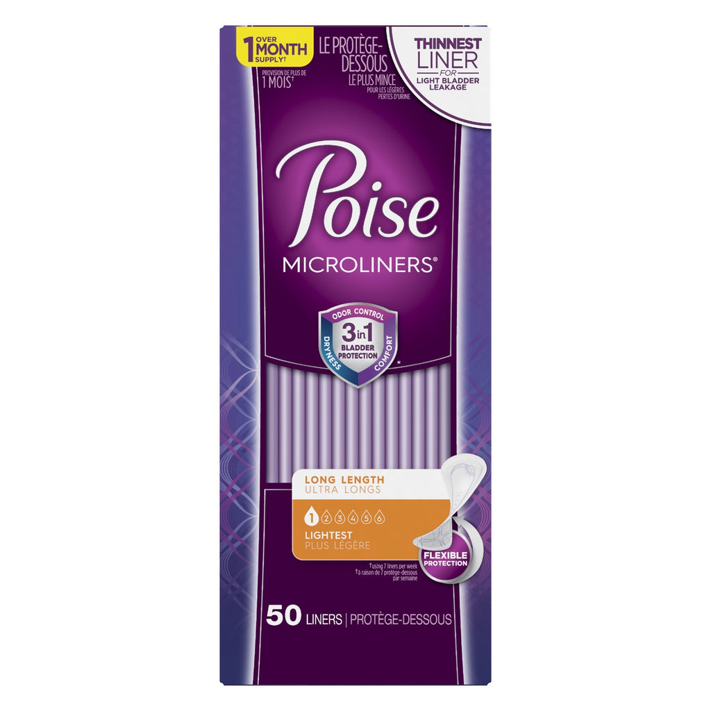 PoiseÂ® Microliners Lightest Bladder Control Pad, 6.9-Inch Length
