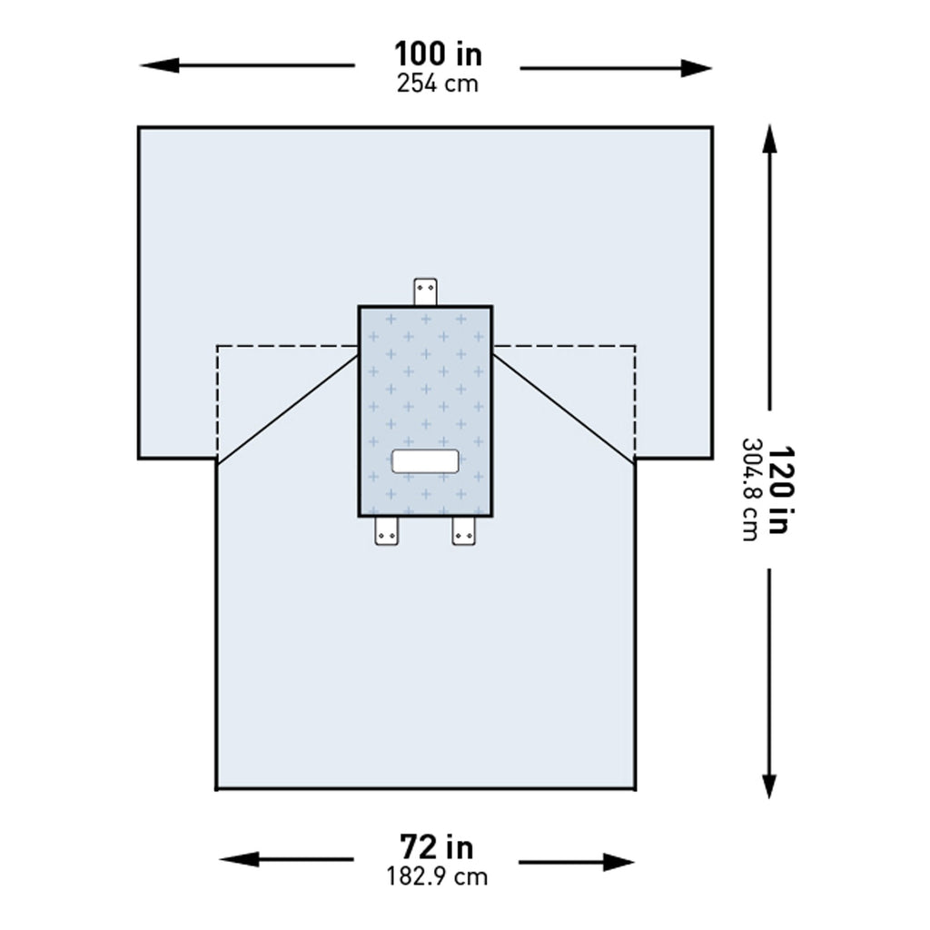 McKesson Transverse Laparotomy Drape, 100 x 72 x 120 Inch
