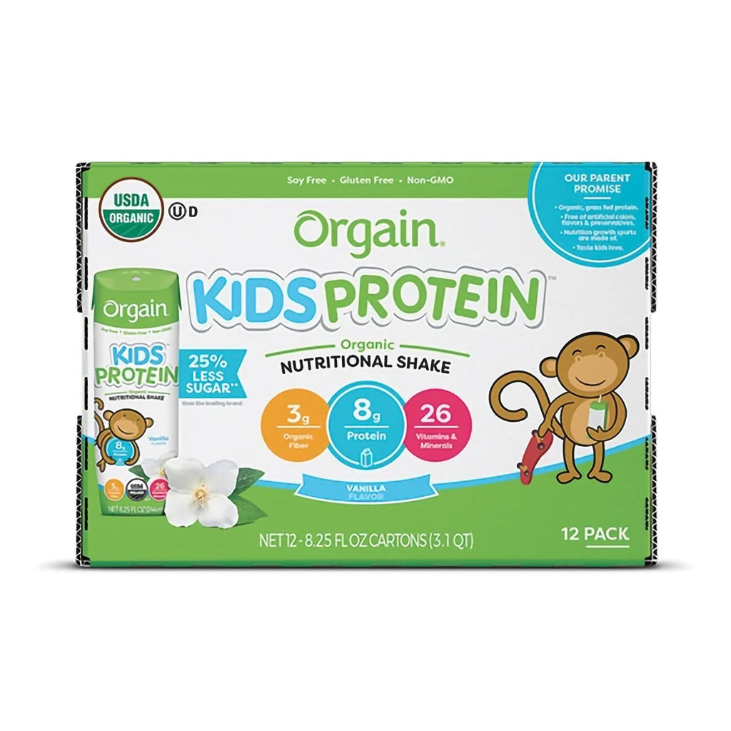 OrgainÂ® KidsÂ® Protein Organic Vanilla Pediatric Oral Supplement, 8.25 oz. Carton
