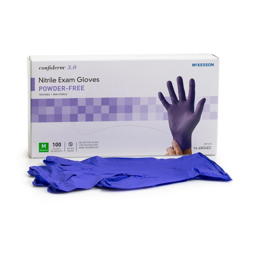McKesson ConfidermÂ® 3.0 Nitrile Exam Glove, Medium, Blue