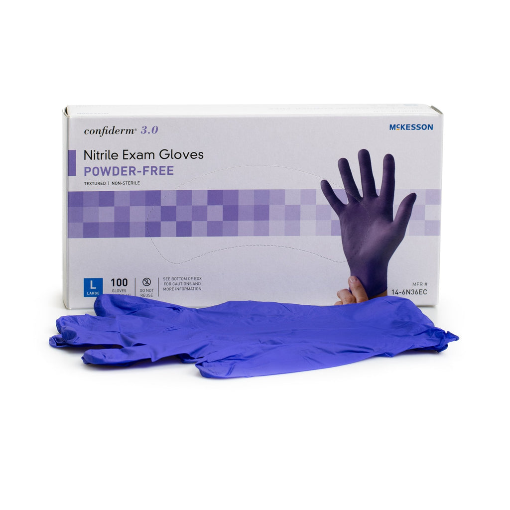 McKesson ConfidermÂ® 3.0 Nitrile Exam Glove, Large, Blue