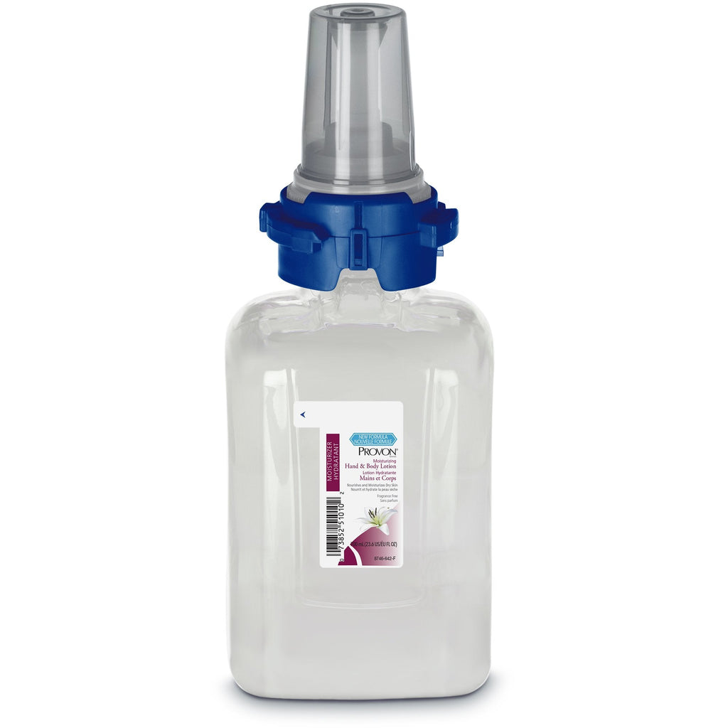 GOJO Provon Hand and Body Moisturizer, 700mL Dispenser Refill Bottle, Unscented, CHG Compatible