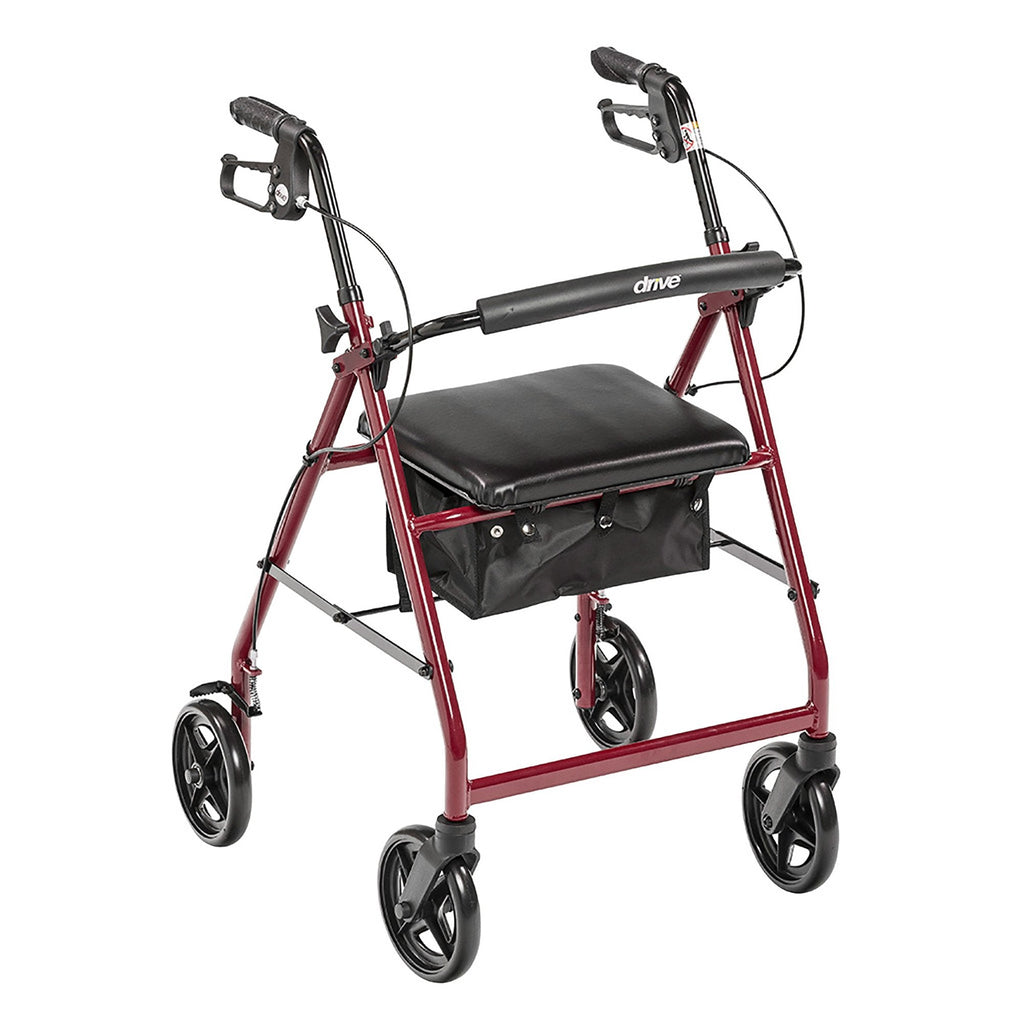 driveÂª 4 Wheel Rollator, Red