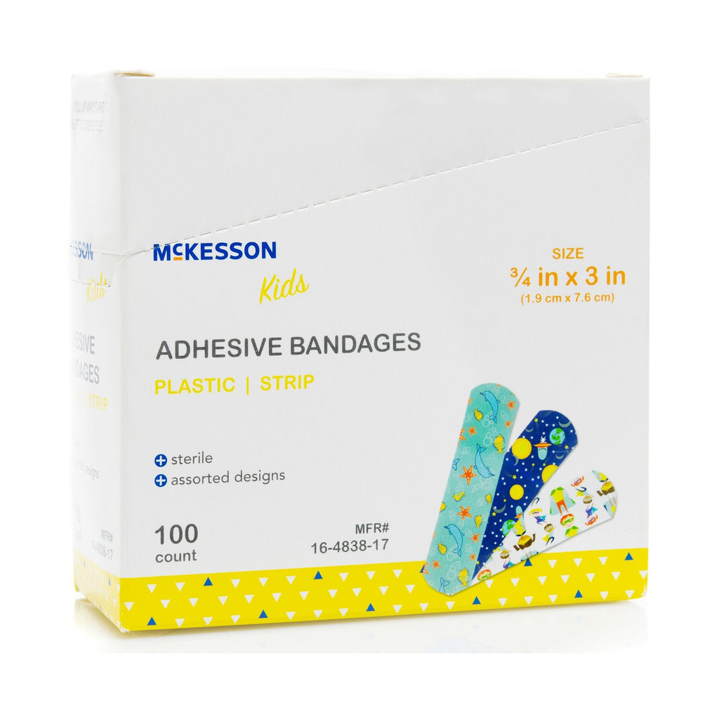 McKesson Kidsâ„¢ Kid Design (Assorted Prints) Adhesive Strip, 3/4 x 3 Inch