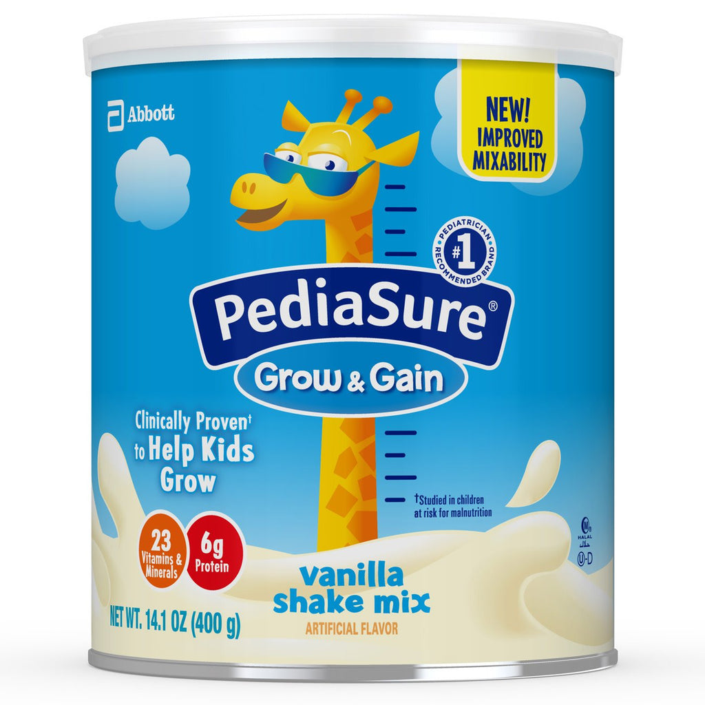 PediaSureÂ® Grow & Gain Shake Mix Vanilla Pediatric Oral Supplement, 14.1 oz. Can