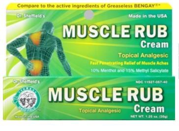 Topical Pain Relief Dr. Sheffield's 10% - 15% Strength Menthol / Methyl Salicylate Cream 1.25 oz.