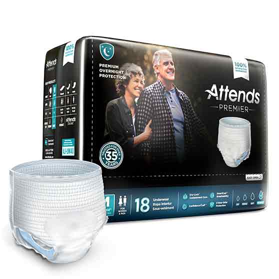 AttendsÂ® Premier Underwear, Medium