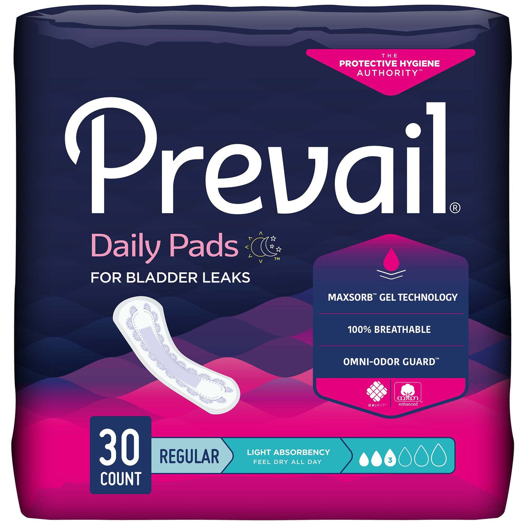 PrevailÂ® Daily Pads Light Absorbency Bladder Control Pad, 9Â¼ Inch
