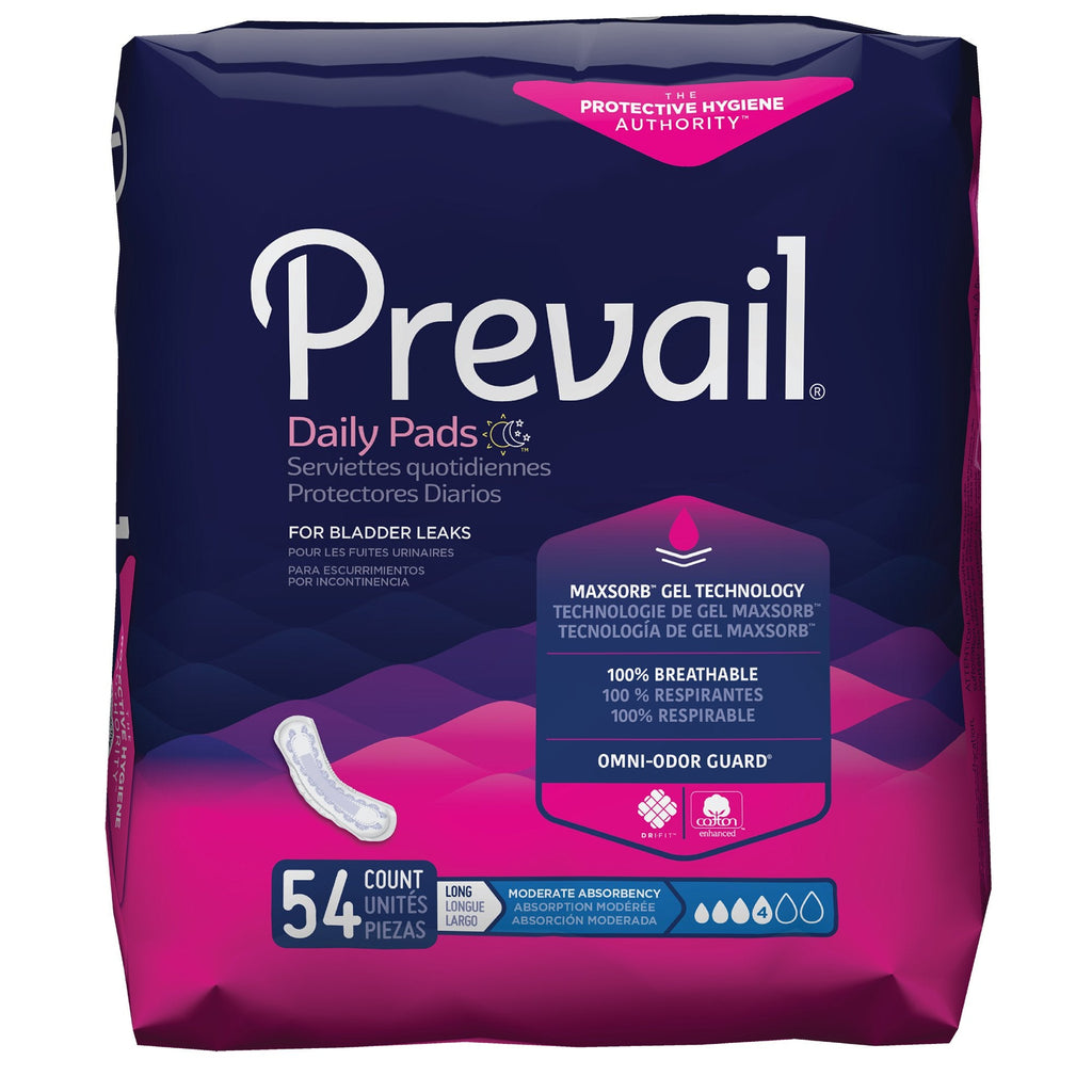 PrevailÂ® Daily Pads Moderate Absorbency Bladder Control Pad, 11-Inch Length