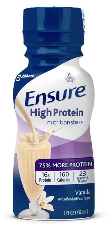 Oral Protein Supplement Ensure® High Protein Shake Vanilla Flavor Ready to Use 8 oz. Bottle