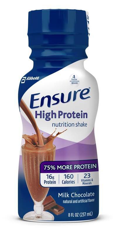 Oral Protein Supplement Ensure® High Protein Shake Milk Chocolate Flavor Ready to Use 8 oz. Bottle