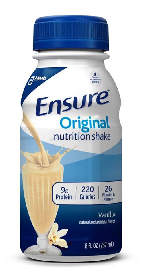 Oral Supplement Ensure® Original Shake Vanilla Flavor Ready to Use 8 oz. Bottle